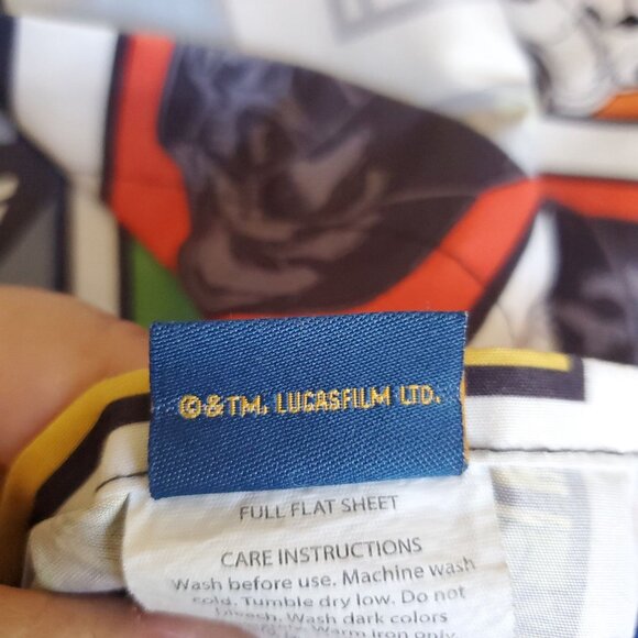 Vtg Official Star Wars Bed Sheet Full Original Character Luke, Chewy, C3PO, R2D2 - Picture 7 of 8